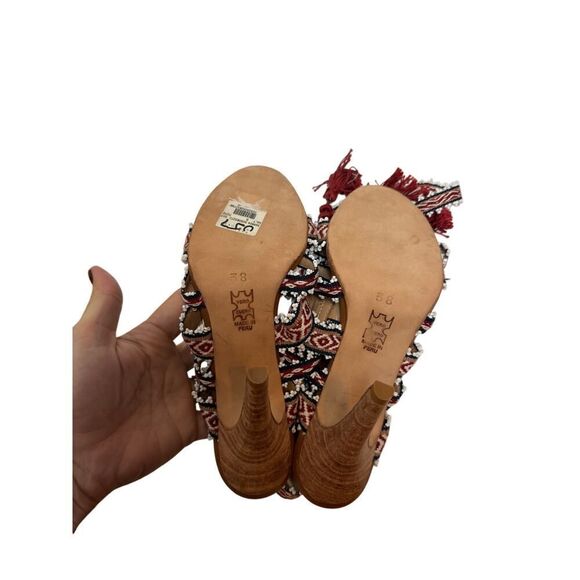 Ulla Johnson Beaded Sabina Tribal Ankle Wrap Heels NWT Sz. 7 - Picture 4 of 5